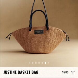 Sezane Justine Basket Bag Deep Natural Navy Raffia - Size TU